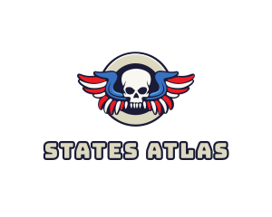 Patriotic Skull Wing logo design