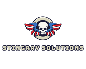 Patriotic Skull Wing logo design