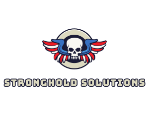 Patriotic Skull Wing logo design