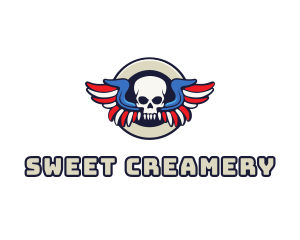 Patriotic Skull Wing logo design