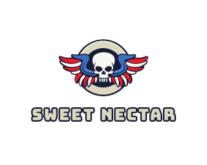 Patriotic Skull Wing logo design