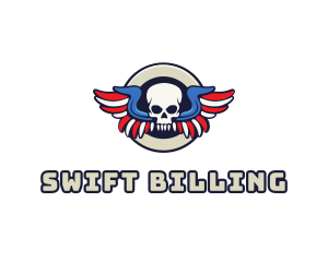 Patriotic Skull Wing logo design