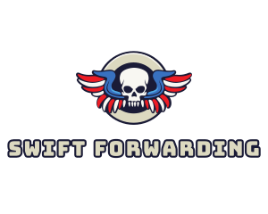 Patriotic Skull Wing logo design