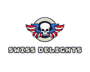 Patriotic Skull Wing logo design