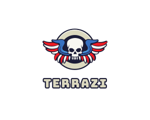 Patriotic Skull Wing logo design