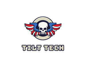 Patriotic Skull Wing logo design