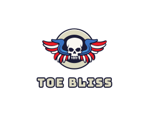 Patriotic Skull Wing logo design