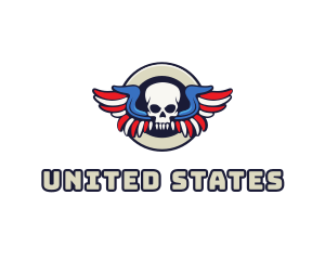 Patriotic Skull Wing logo design