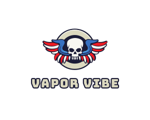 Patriotic Skull Wing logo design