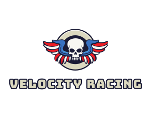 Patriotic Skull Wing logo design