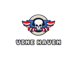 Patriotic Skull Wing logo design