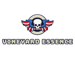 Patriotic Skull Wing logo design