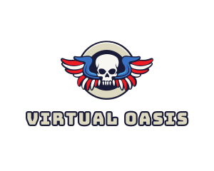 Patriotic Skull Wing logo design