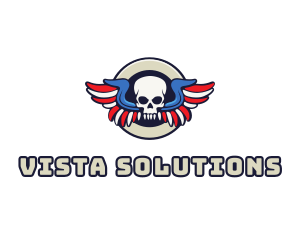 Patriotic Skull Wing logo design