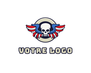 Clan - Patriotic Skull Wing logo design