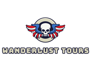 Patriotic Skull Wing logo design