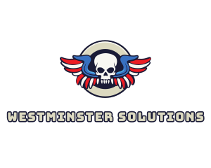 Patriotic Skull Wing logo design