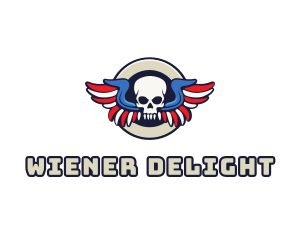 Patriotic Skull Wing logo design