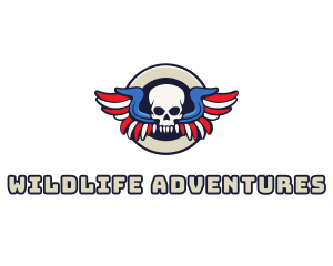 Patriotic Skull Wing logo design