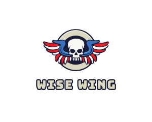 Patriotic Skull Wing logo design