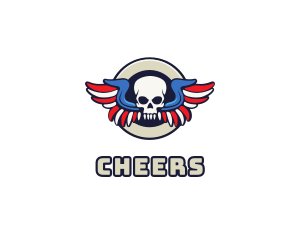 Patriotic Skull Wing logo design