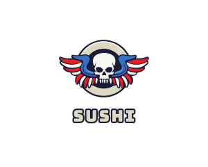 Patriotic Skull Wing logo design