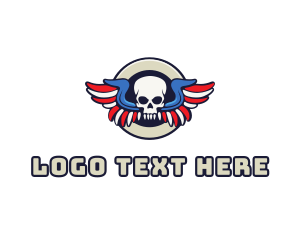 Patriotic - Patriotic Skull Wing logo design