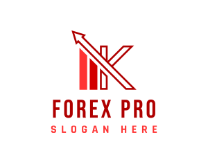 Forex - Asset Management Graph Letter K logo design