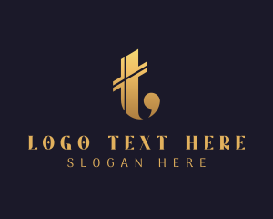 Letter T - Gold Fashion Tailoring logo design