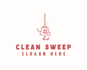 Custodian - Cleaning Broomstick Custodian logo design