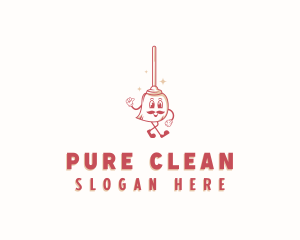 Cleaning Broomstick Custodian logo design