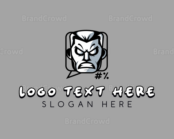 Angry Man Cursing Logo