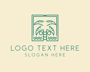 Vacation - Minimalist Palm Tree logo design