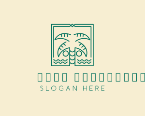 Minimalist Palm Tree  logo design