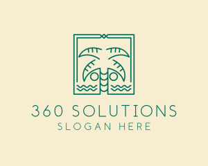 Minimalist Palm Tree  logo design