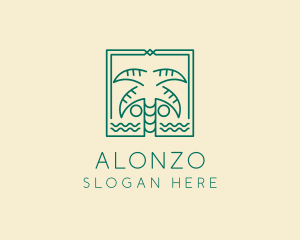 Minimalist Palm Tree  logo design