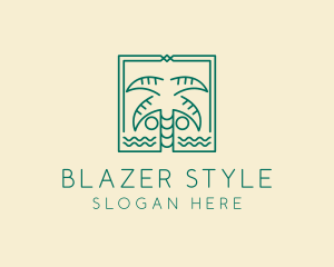 Minimalist Palm Tree  logo design