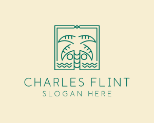 Minimalist Palm Tree  logo design