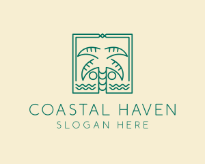 Minimalist Palm Tree  logo design