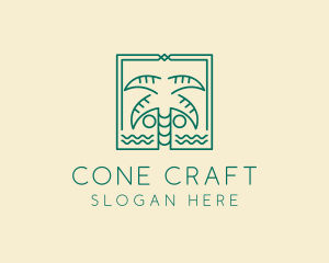 Minimalist Palm Tree  logo design