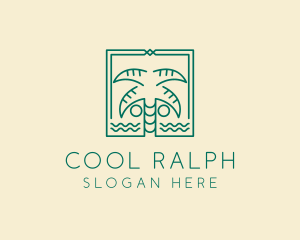 Minimalist Palm Tree  logo design