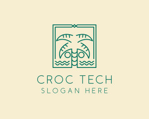 Minimalist Palm Tree  logo design