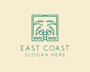 Minimalist Palm Tree  logo design