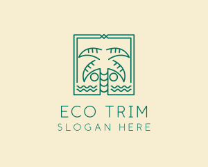 Minimalist Palm Tree  logo design