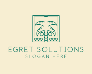 Minimalist Palm Tree  logo design