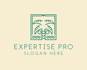 Minimalist Palm Tree  logo design