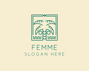 Minimalist Palm Tree  logo design