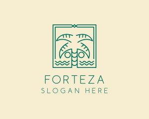 Minimalist Palm Tree  logo design