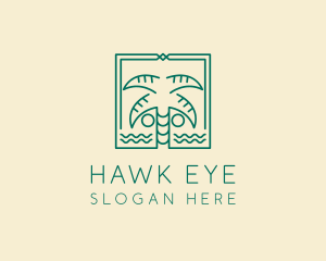 Minimalist Palm Tree  logo design