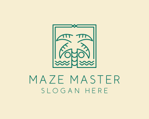 Minimalist Palm Tree  logo design